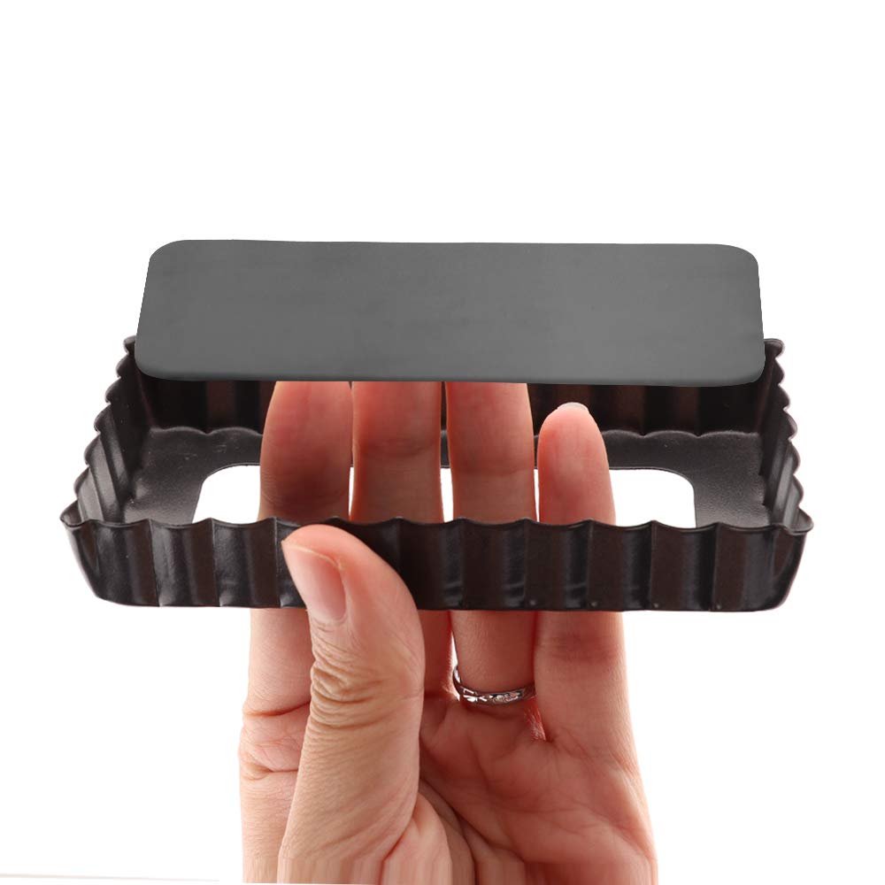 Gutsdoor Mini Tart Pan Square 4 Inch With Removable Bottom Quiche Pan Nonstick Round Quiche Pie Pan Set Of 6