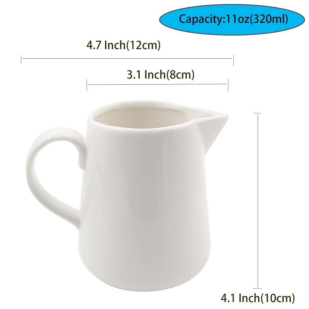 Bpfy 11Oz Cream Color Ceramic Cream And Sugar Set, Coffee Serving Sets, Sugar Bowl With Lid And Spoon, Cream Pitcher, Cream Jug