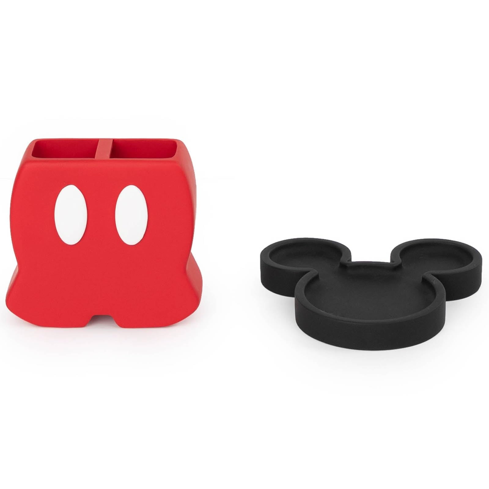 Jay Franco Disney Mickey Mouse Bathroom Accessories - 2 Piece Black & Red Resin Bathroom D  Cor And Storage Set Includes Toothbr