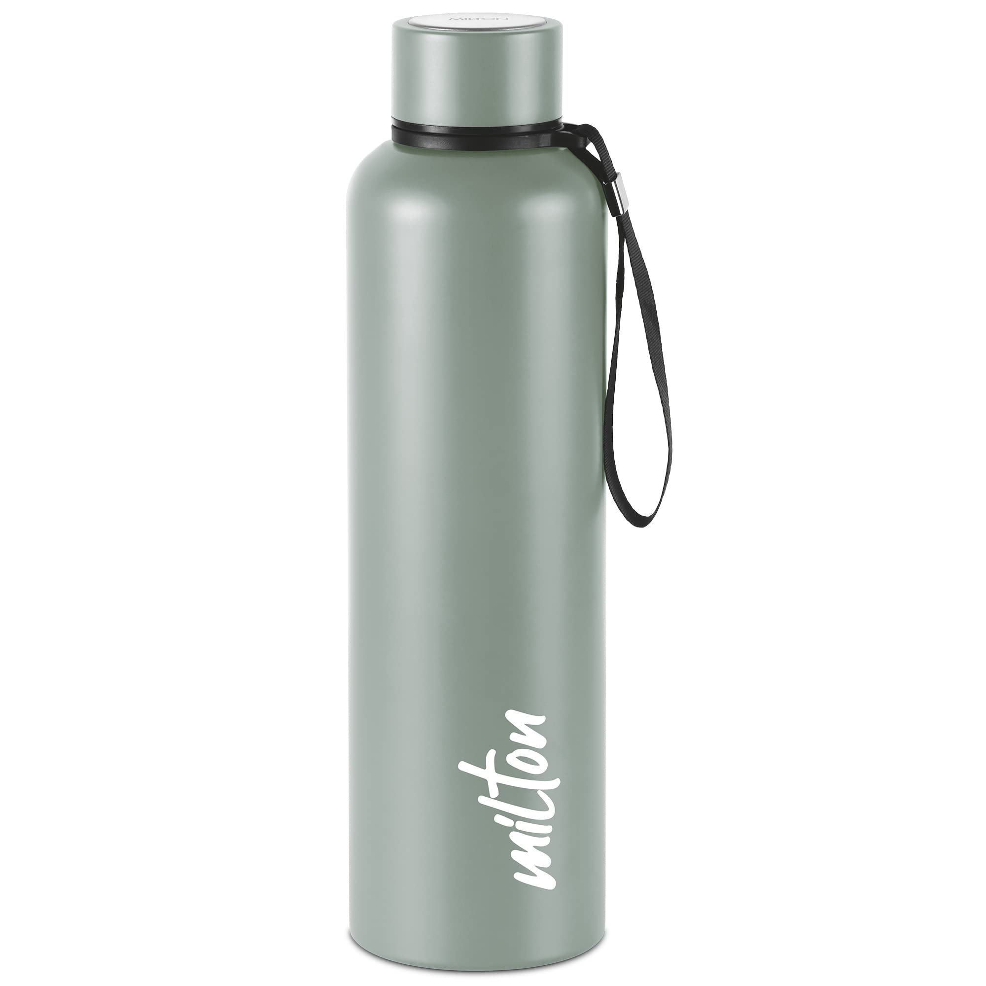 Milton Aura 1000 Thermosteel Bottle, 1.05 litre, Grey | 24 Hours Hot and Cold | Easy to Carry | Rust & Leak Proof | Tea | Coffee