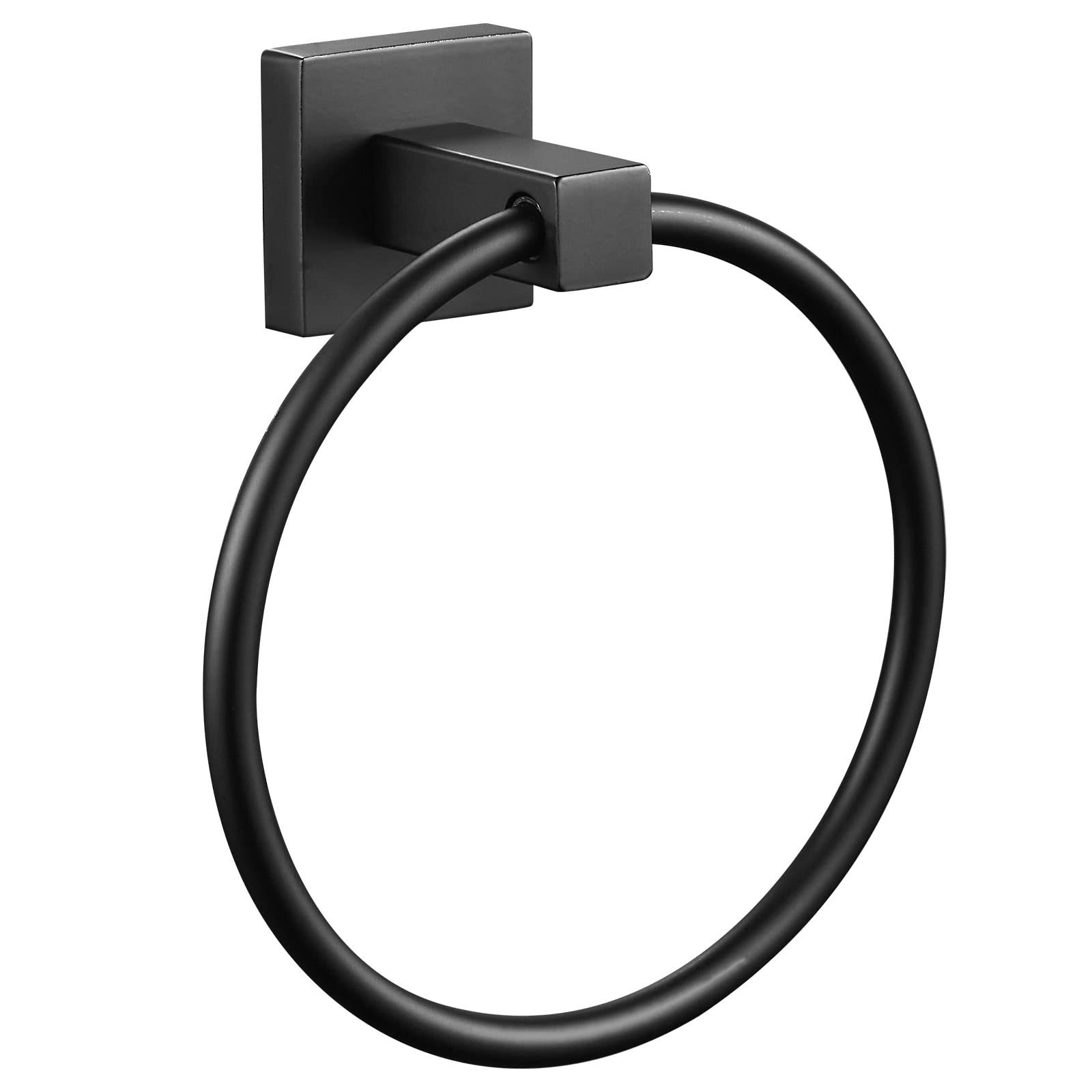 Wolibeer Black Towel Ring, Matte Hand Towel Holder Wall Mount, Bathroom Round Towel Hanger For Bath Toilet Kitchen Stainless Ste