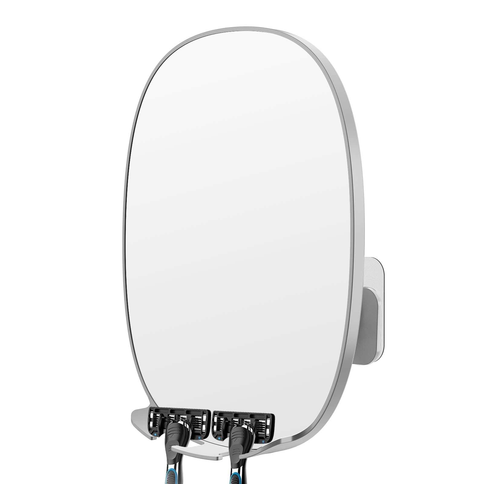 Cosmirror Shower Mirror Fogless For Shaving With Updated Adhesive,360 Rotation,Two Razor Holders No-Drilling Fogless Mirror For