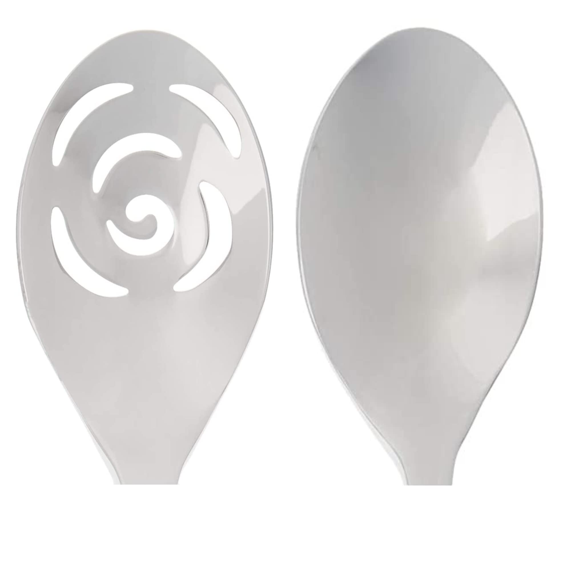 Knork Original Forged, Matte Xl Serving Spoon, Extra Large 2 Piece Set, Silver