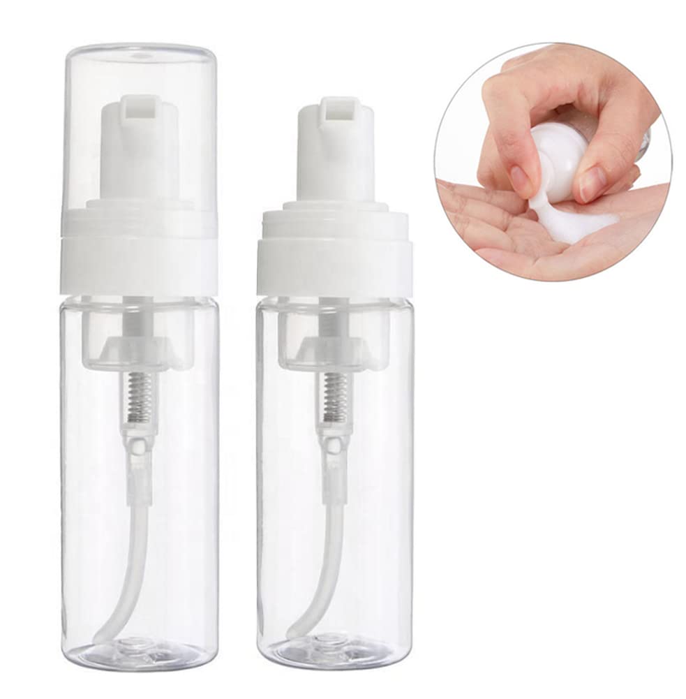 3Pcs 100Ml 3.4Oz Empty Clear Plastic Press Foaming Soap Pump Dispensers Spray Bottle Containers With Atomizer For Soap Foam Loti