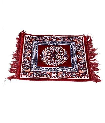 Kuber Industries Floral Design Velvet 3 Pieces Car Seat Mat Set (Maroon)-Ctktc14499