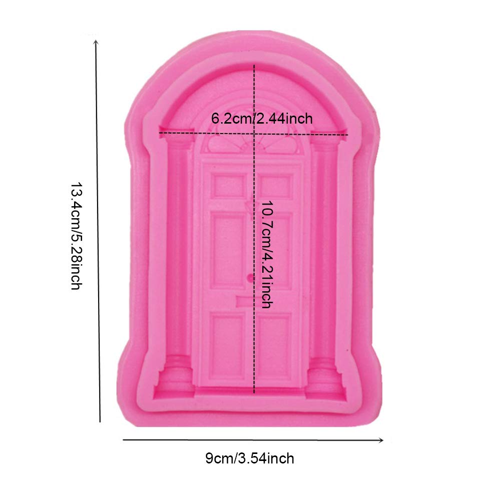 Luckycivia 2 Pack Door Window Silicone Mold, Door Shape Baking Mold For Frame Cakes Border Pattern Fondant Decorating Baking Cho