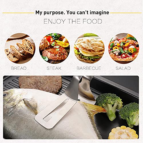 Arfuka Spatula Tongs, Stainless Steel Barbecue Turners, Steak Champs, Kitchen Tongs Bbq Tongs Grill Tong With Tooth For Steak Fi