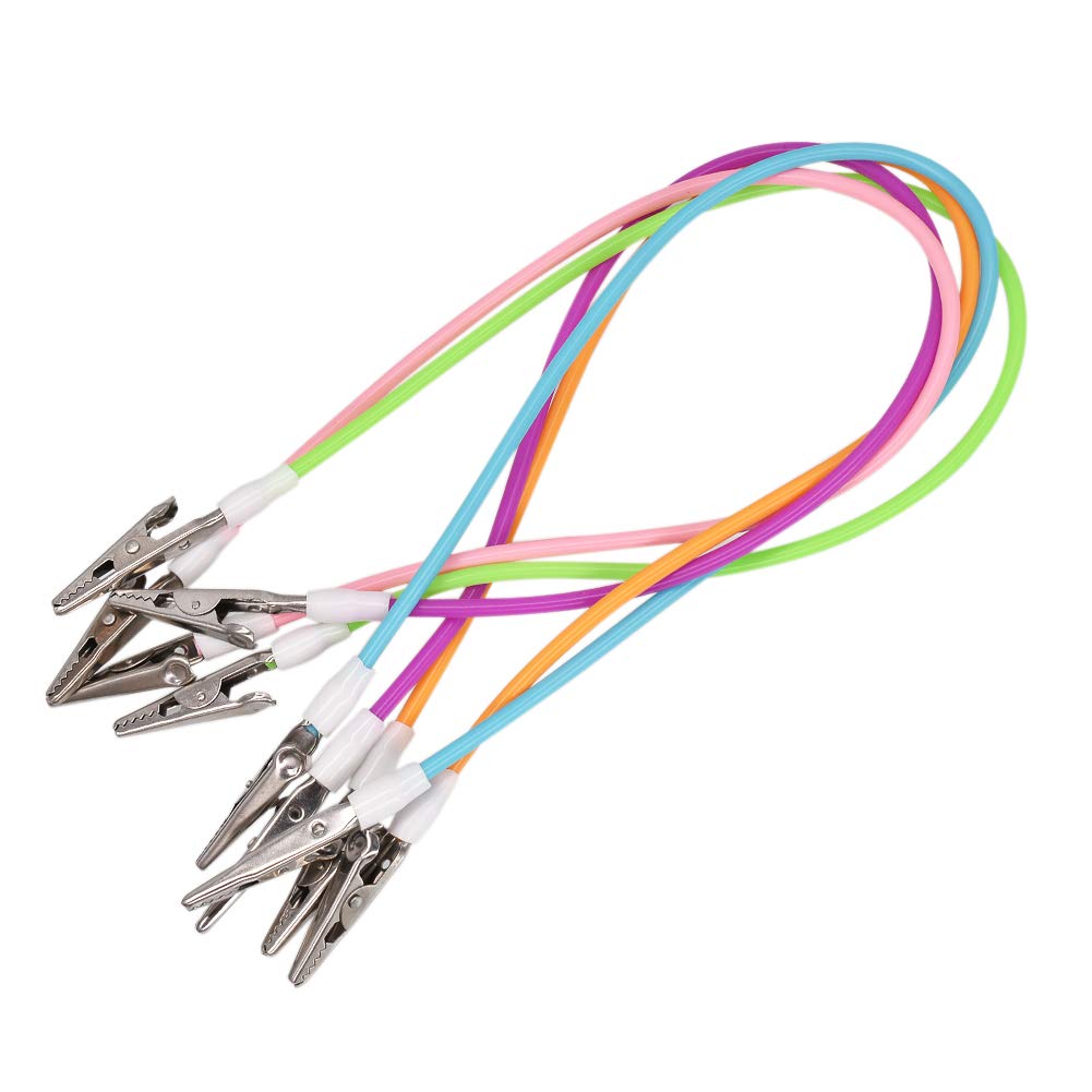 Angzhili 5 Pcs Dental Bib Clips,Silicone Napkin Clip Bib Holders With Colorful Silicone Lanyard And Stainless Steel Clip(Multico