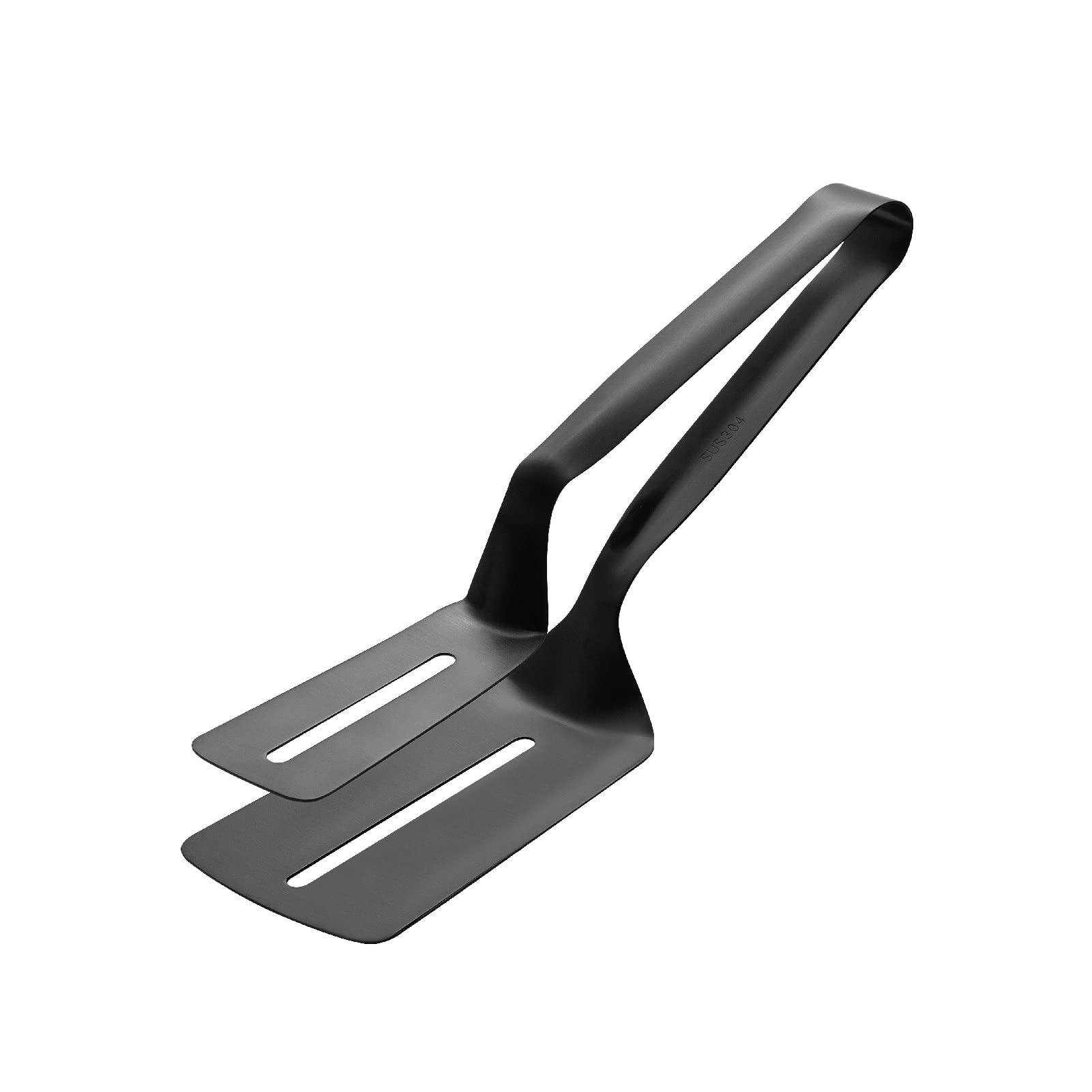 Kitchen Tongs Steak Clamp Bread Tongs 10 Inch Double Spatula Tongs Clip Pizza Clamp Stainless Slotted Multi-Function Food Flippi