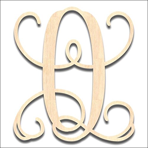 Back40Life - Precision Cut Vine Wood Monogram Letter - 13-Inch Unfinished Lc-01 Parent (Q)
