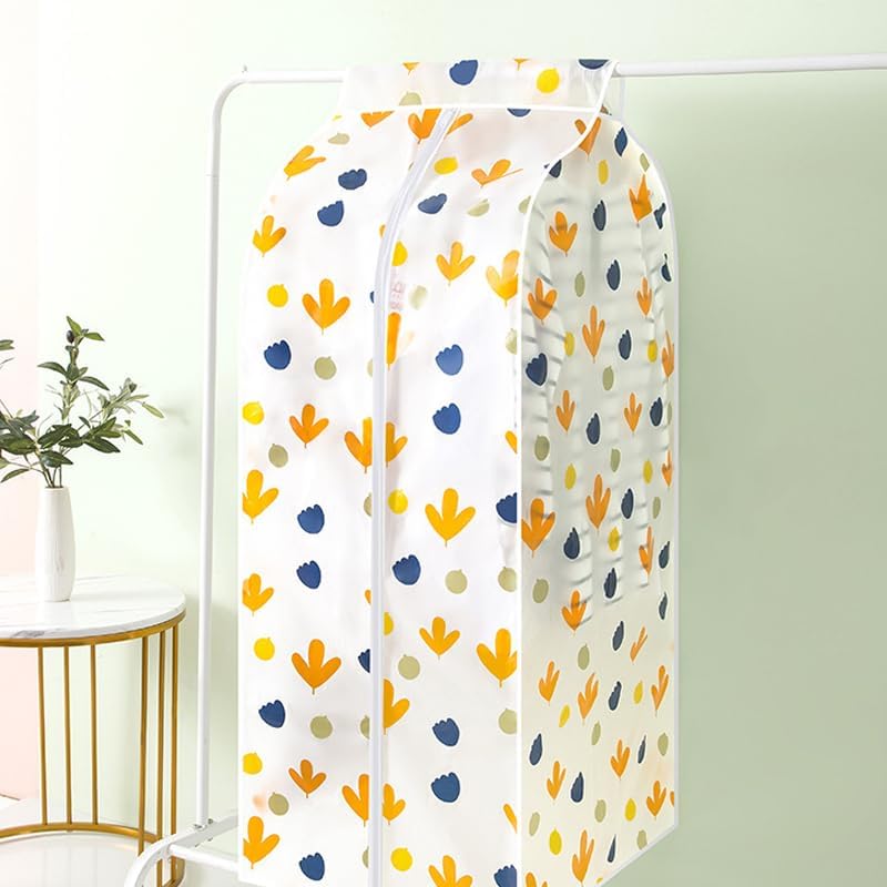 Shop Hari Hanging Garment Bag Cloth Covers With Zipper (903060 Cm, Orange Flower) Eva Material | Dustproof, Waterproof, Moisture