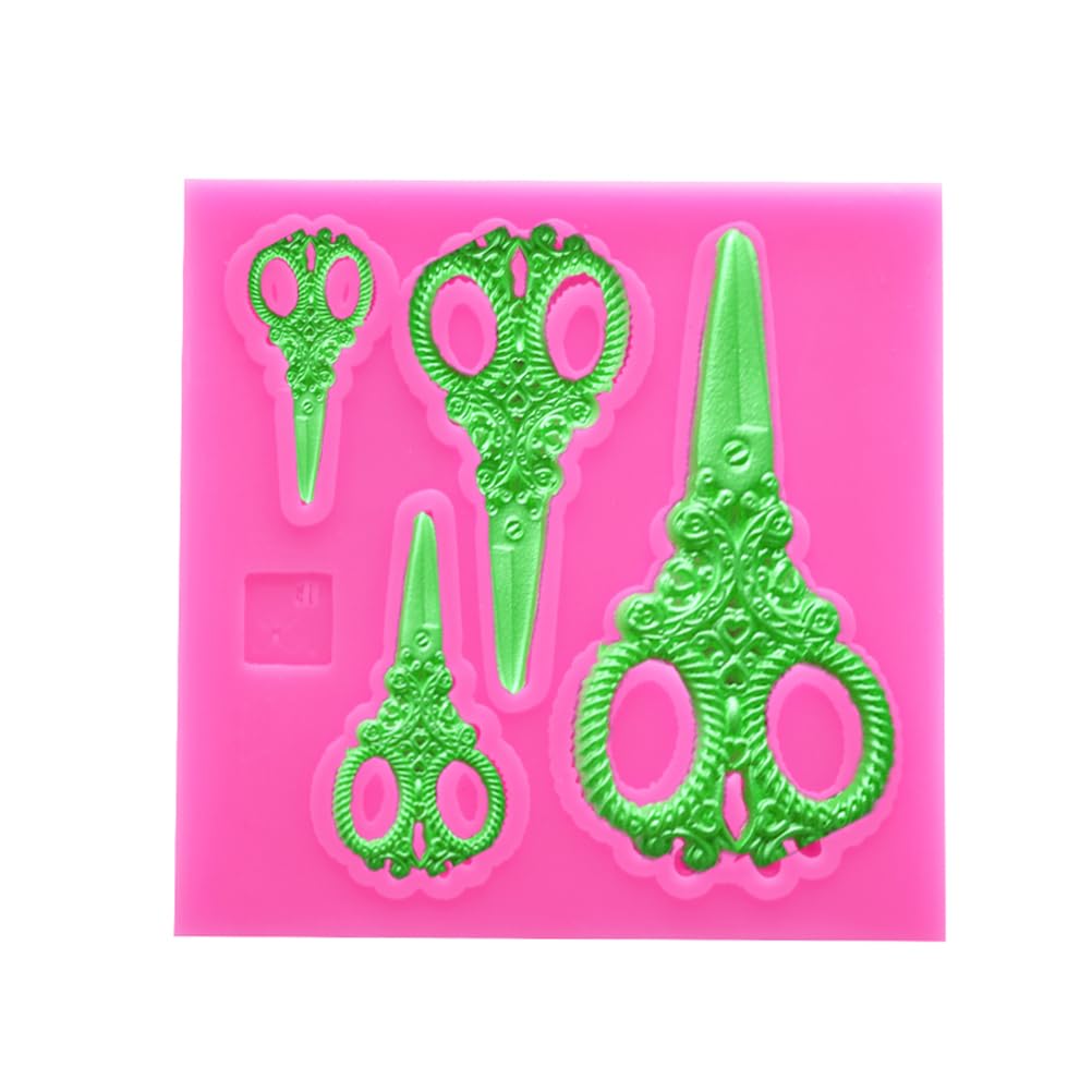 Veemoon Fondant Silicone Mold Chocolate Scissors Molds Diy Baking Molds Cake Decoration Mold Small Decorate Food Mold For Cupcak
