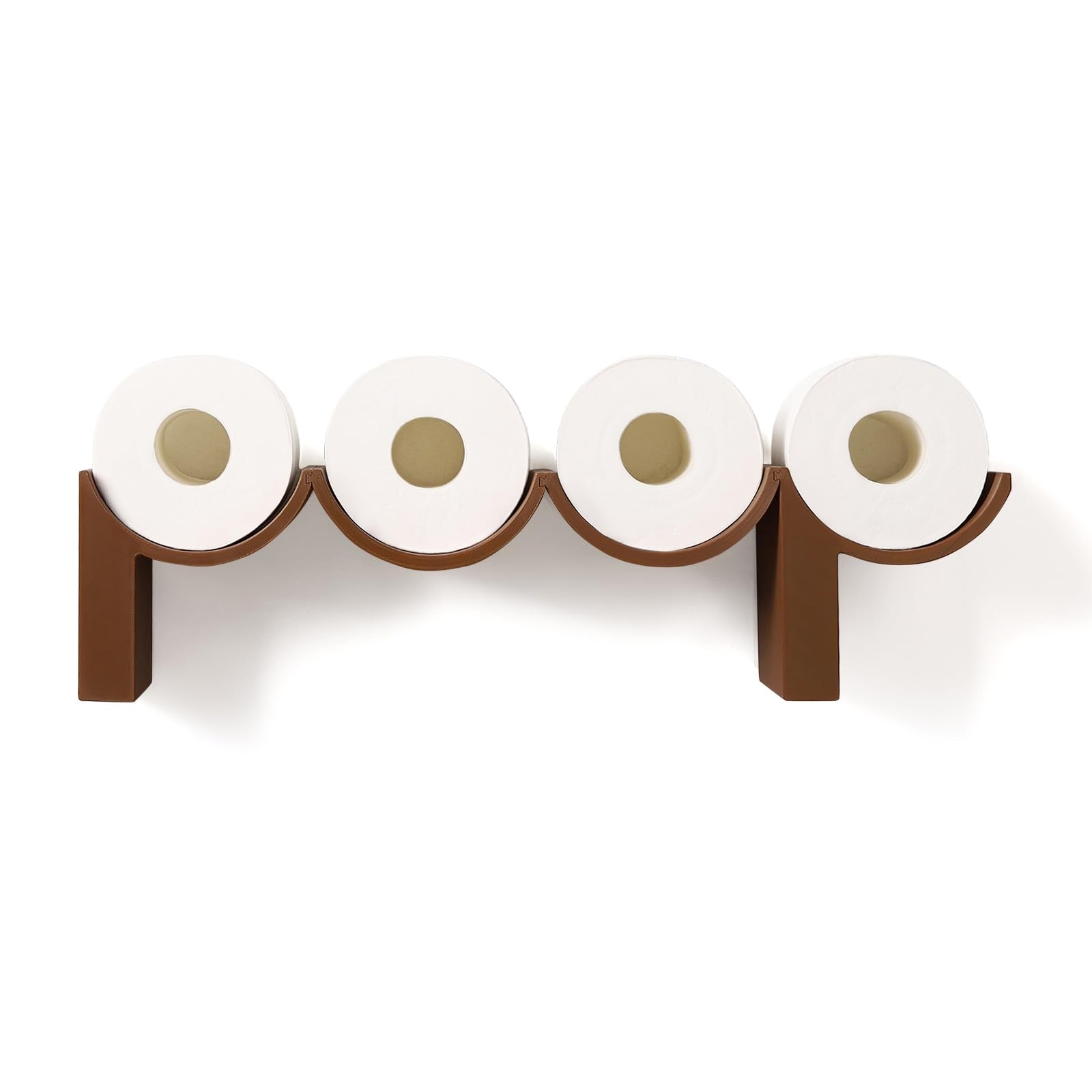 Sdgcmny Poop Toilet Paper Holder Stand 3D Printed Storage Shelf, Brown Funny Bathroom Whimsical Wall Decor, Functional Cute Quir