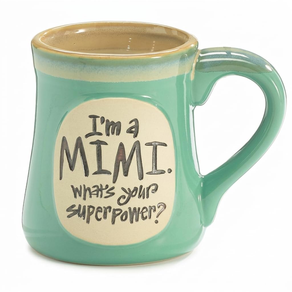 burton+BURTON Im A Mimi Whats Your Superpower? 18oz Coffee Mug  Lime Green Mothers Day Gift for Mimi/Grandma with Gift Box
