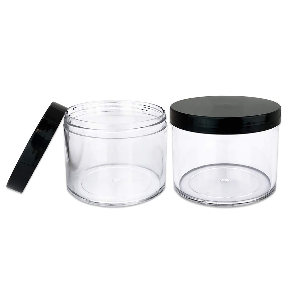 Beauticom 4 Oz. (120G /120Ml) (Quantity: 6 Packs) Thick Wall Round Leak Proof Clear Acrylic Jars With Black Lids For Beauty, Cre