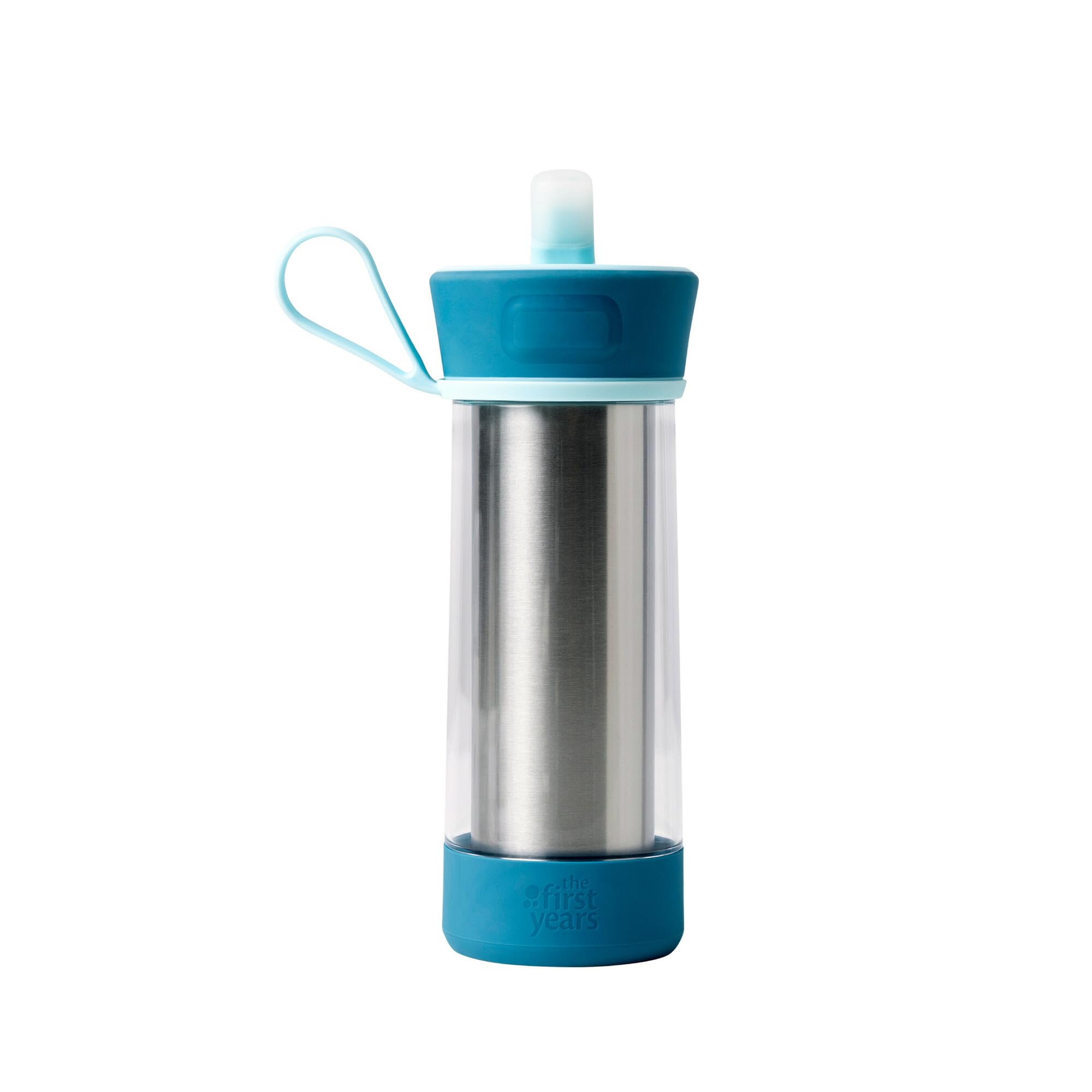 The First Years CoolCore Kids Water Bottle - Insulated Stainless Steel - Dishwasher Safe Kids Cup with Straw - Durable with Drop