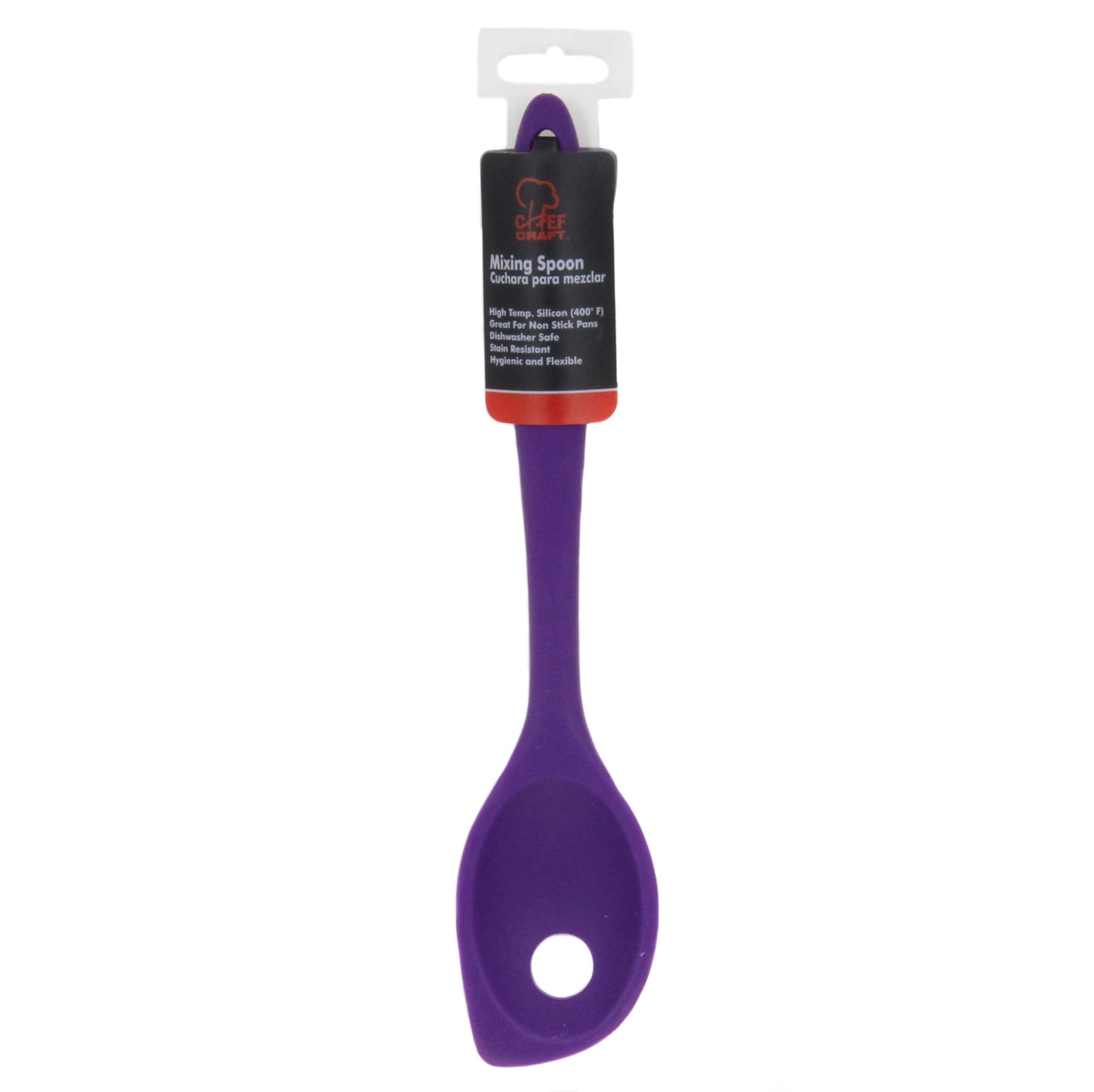 Chef Craft Premium Silicone Mixing Spoon, 11 Inch, Purple