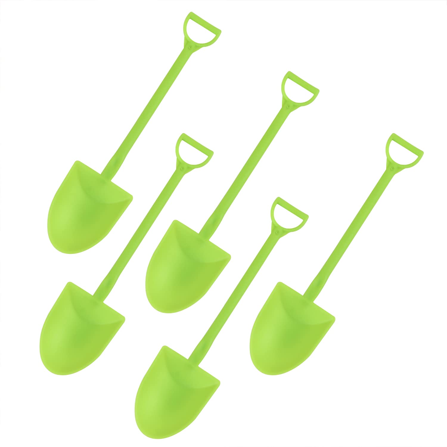 Ouliget Mini Shovel Shape Spoons,Cute Disposable Plastic Dessert Spoons,Ice Cream Dessert Spoon Shovels,100 Pieces,Green,4.7 Inc