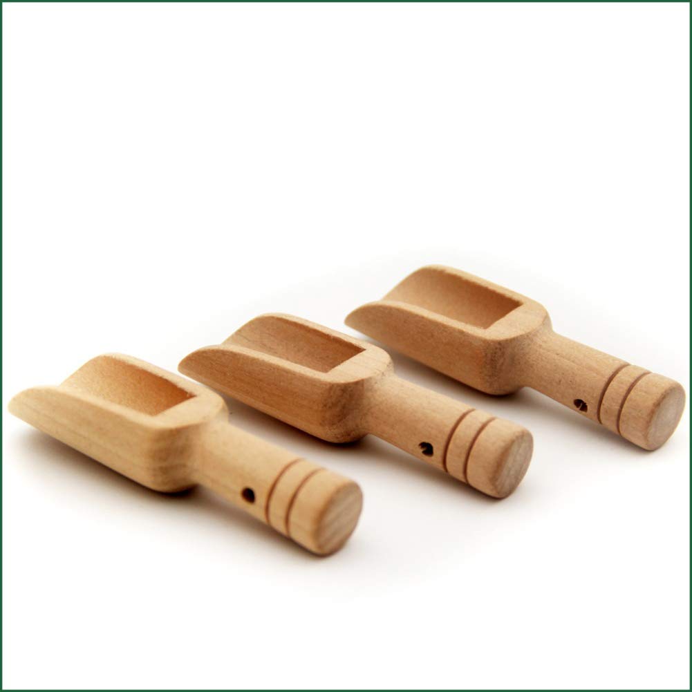 6 Pcs Mini Wooden Scoops Small Bath Salt Spoon Candy Spoon Washing Powder Spoon