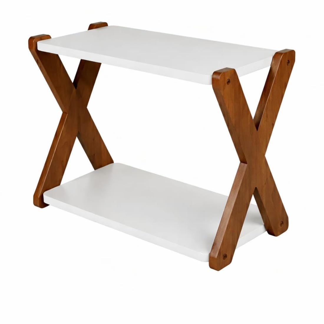 Bliss Home Decor 2Tier Kitchen Rack, White, Wrought Wood, Modern Style, Powder Coated, Lightweight Countertop Organiser