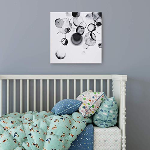 Bathroom Decor Wall Art Black And White Bubbles Prints Pictures Framed Canvas Artwork Wall Art For Bedroom Kitchen Office Modern