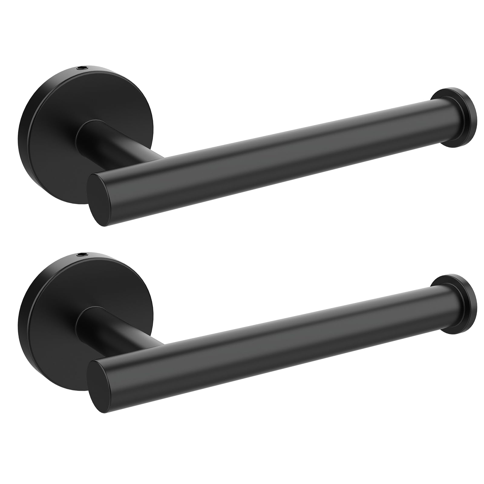 Setsail Toilet Paper Holder Wall Mount Screw-In 2 Packs Matte Black Bathroom Toilet Paper Roll Holders Stainless Steel Tissue Ho
