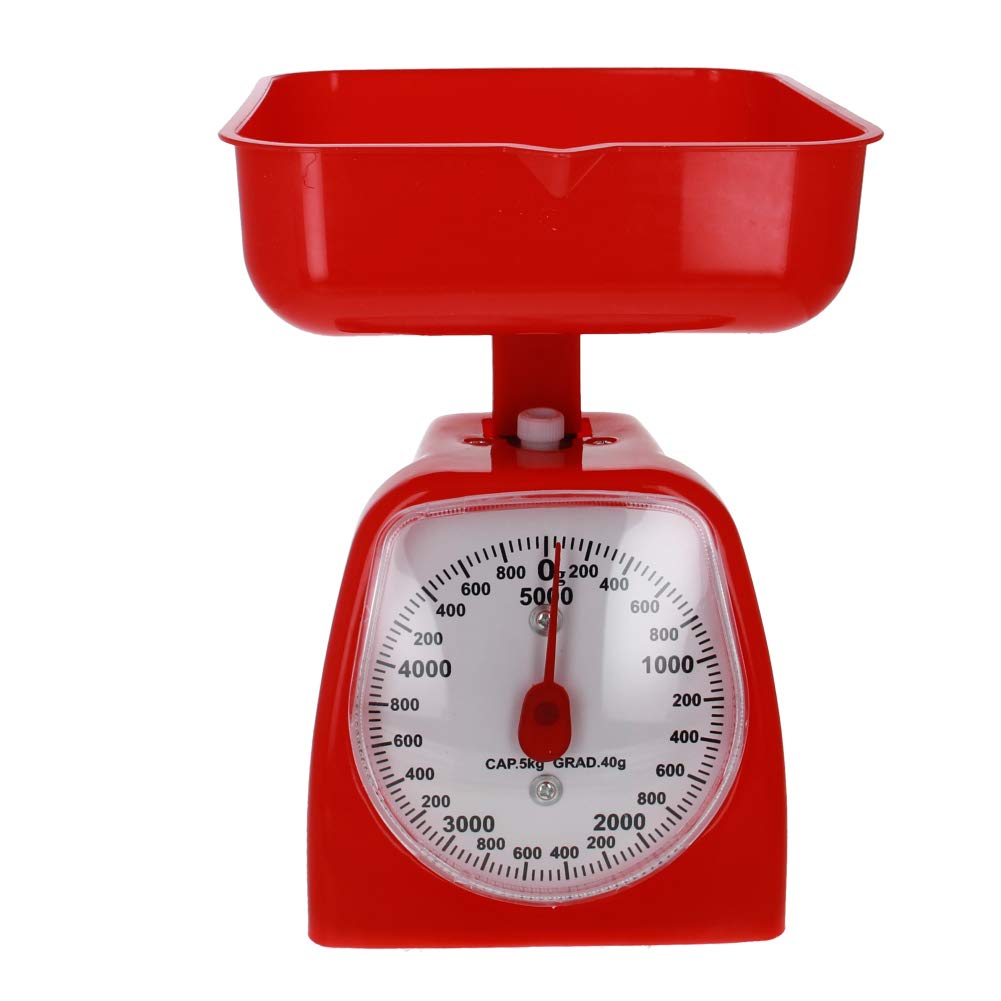 Utoolmart Mechanical Kitchen Scale - Diet Food Scale - With Pounds & Kilogram Measurements - Measuring Range 5000G Accuracy 5G W