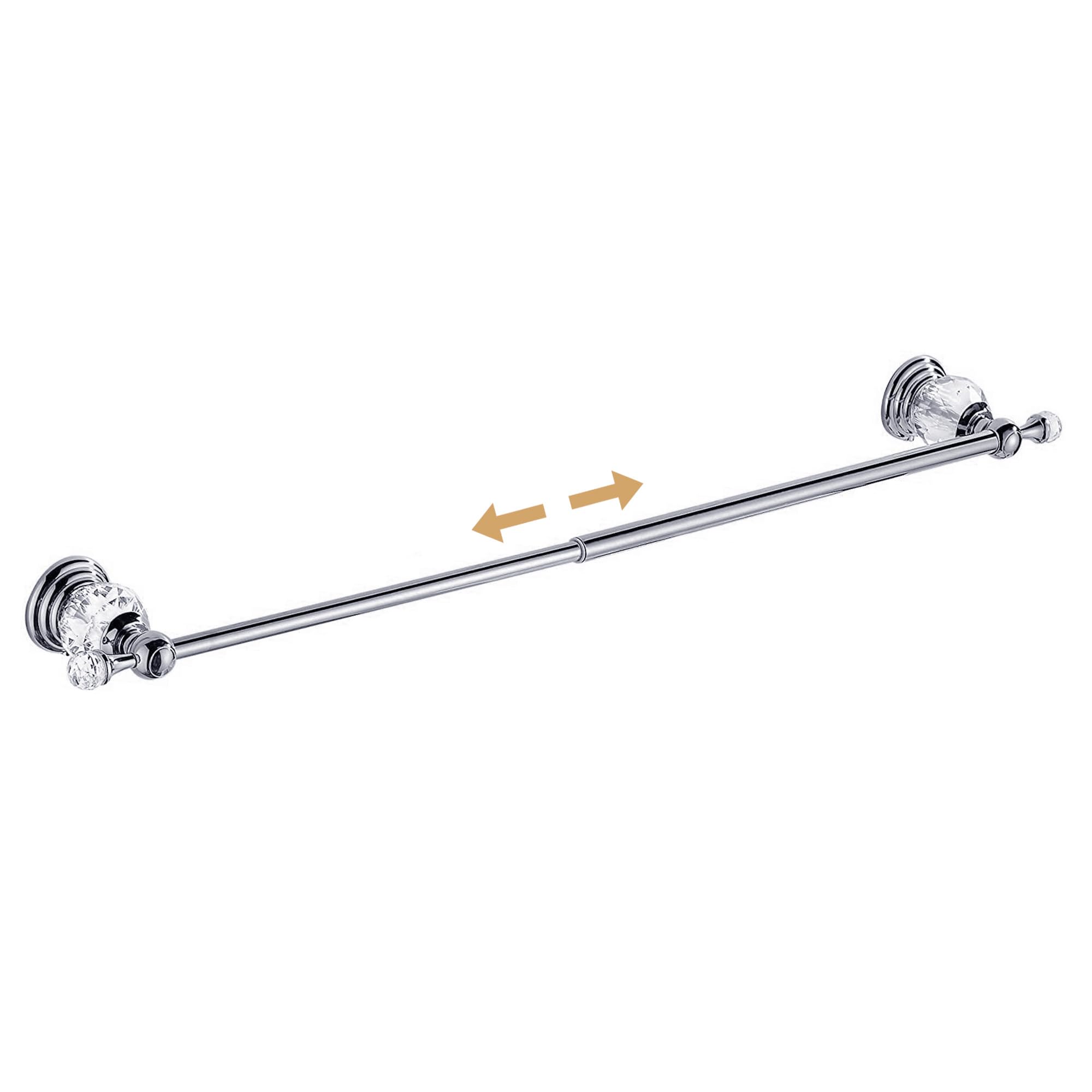 Chrome Towel Rack,Adjustable Towel Holder Silver Crystal Bathroom Towel Bar