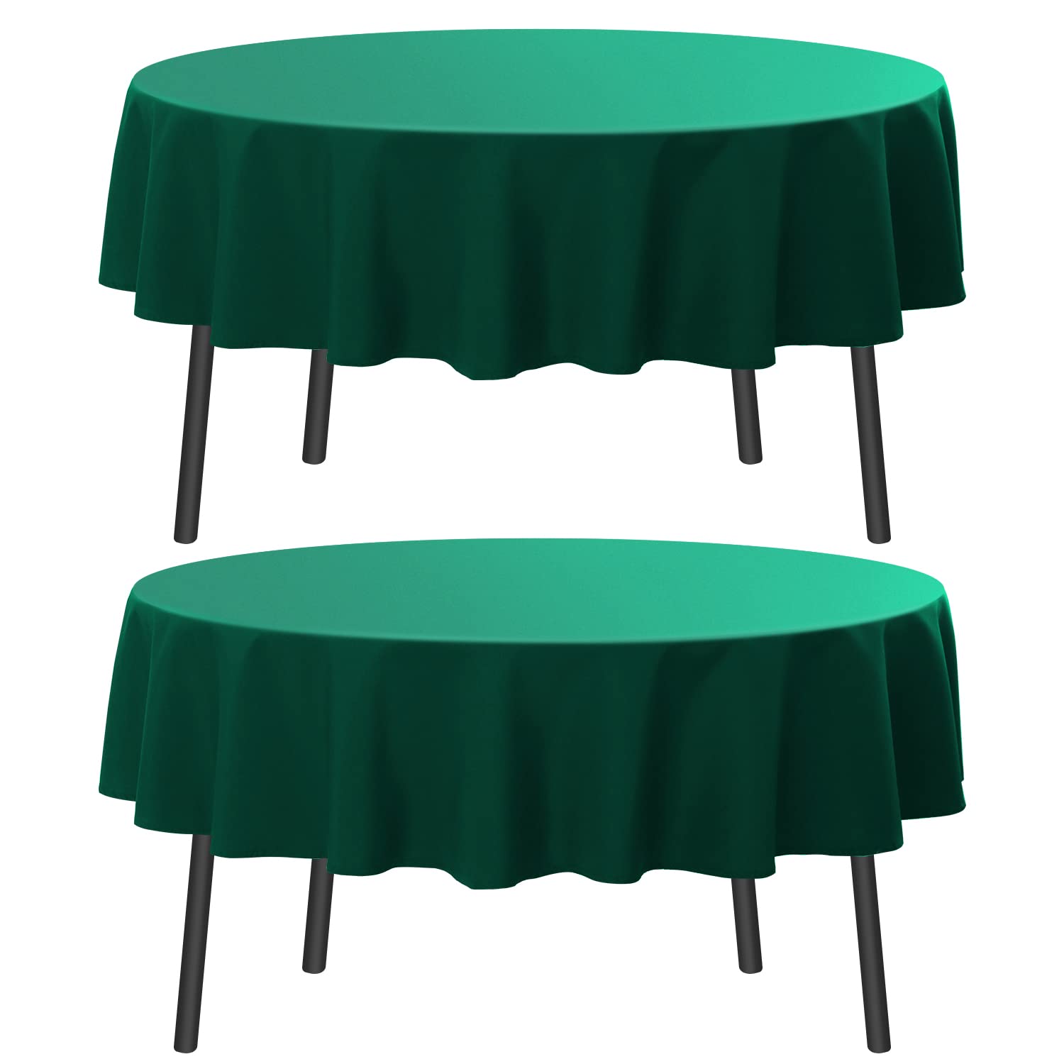 Romanstile Christmas Round Tablecloth, 2 Pack 70 Inch, Stain And Wrinkle Resistant Washable Polyester Table Cover For Dining Tab