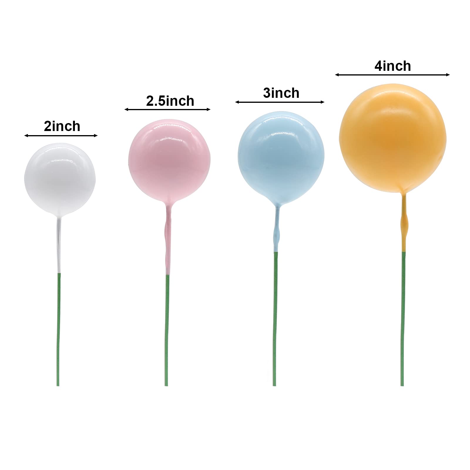 Newmemo Colorful Ball Cake Topper 16Pcs Ball Cake Picks Pearl Ball Cake Topper Mini Balloon Cupcake Insert Bubble Balls Diy Deco