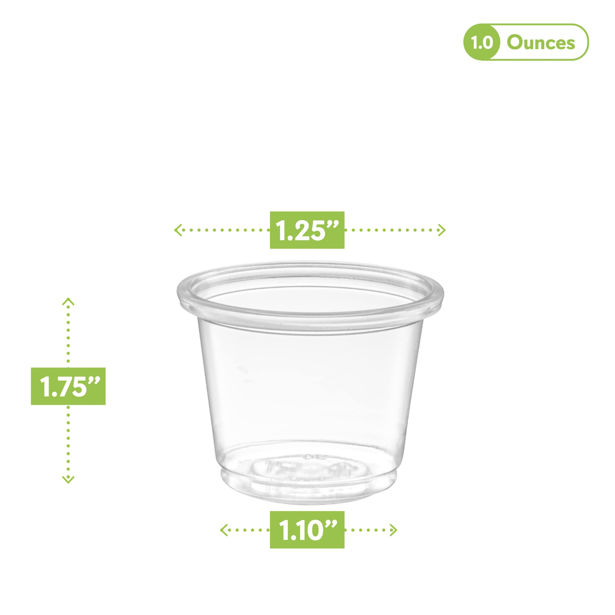 {1 Oz,200 Cups} Clear Diposable Plastic Portion Cups No Lids, Small Mini Containers For Portion Controll, Jello Shots, Meal Prep