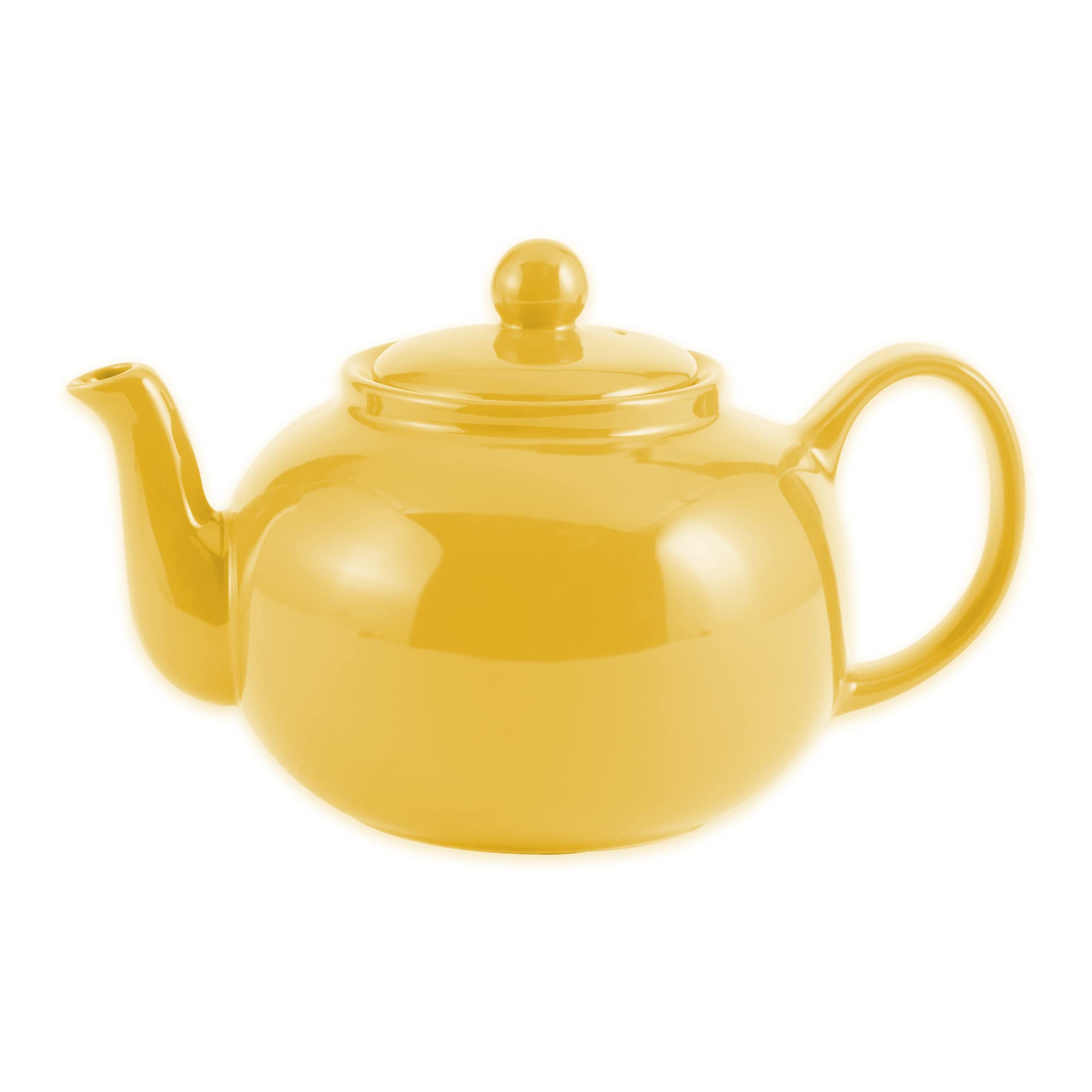 Rsvp International Stoneware Teapot Collection, Microwave And Dishwasher Safe, 42 Oz, Yellow