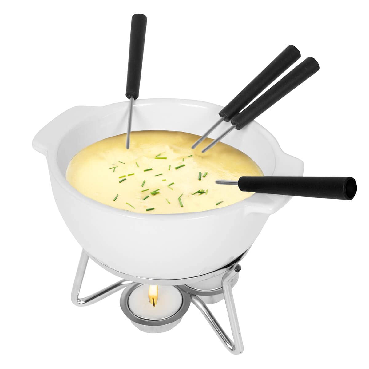 Boska Cheese Fondue Party Set - Fondue Pot Set Microwave Safe Ceramic Hot Pot Chocolate Fountain Snack - Wedding Registry Items