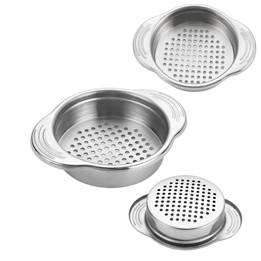 3Pcs Food Can Strainer,Tuna Press Lid, Beans Vegetables Filter, Colander Oil Drainer