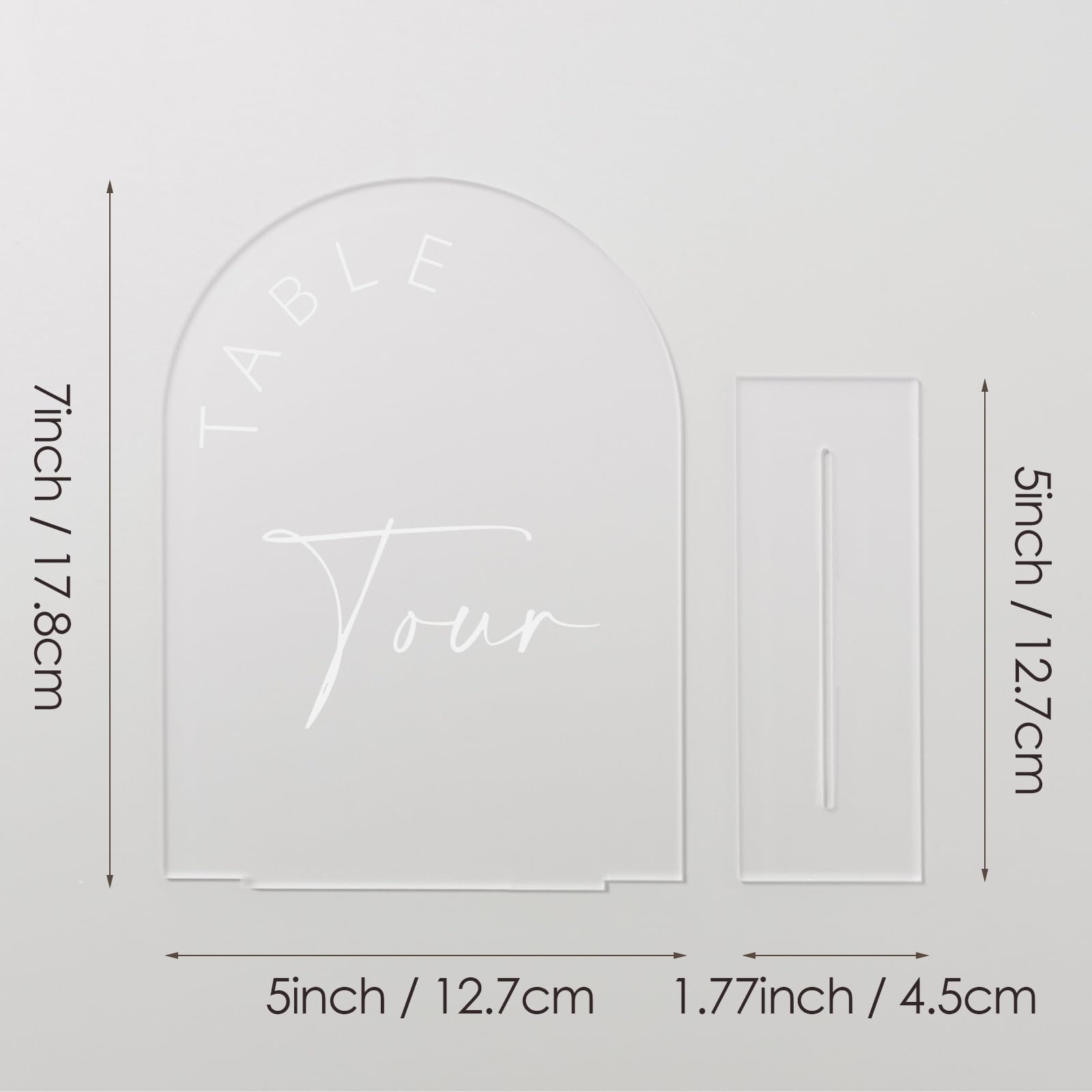 Jinmury Frosted Arch Wedding Table Numbers 1-10 With Stands, 5X7 Inch Frosted Arch Acrylic Sign With White Letters, Frosted Arch