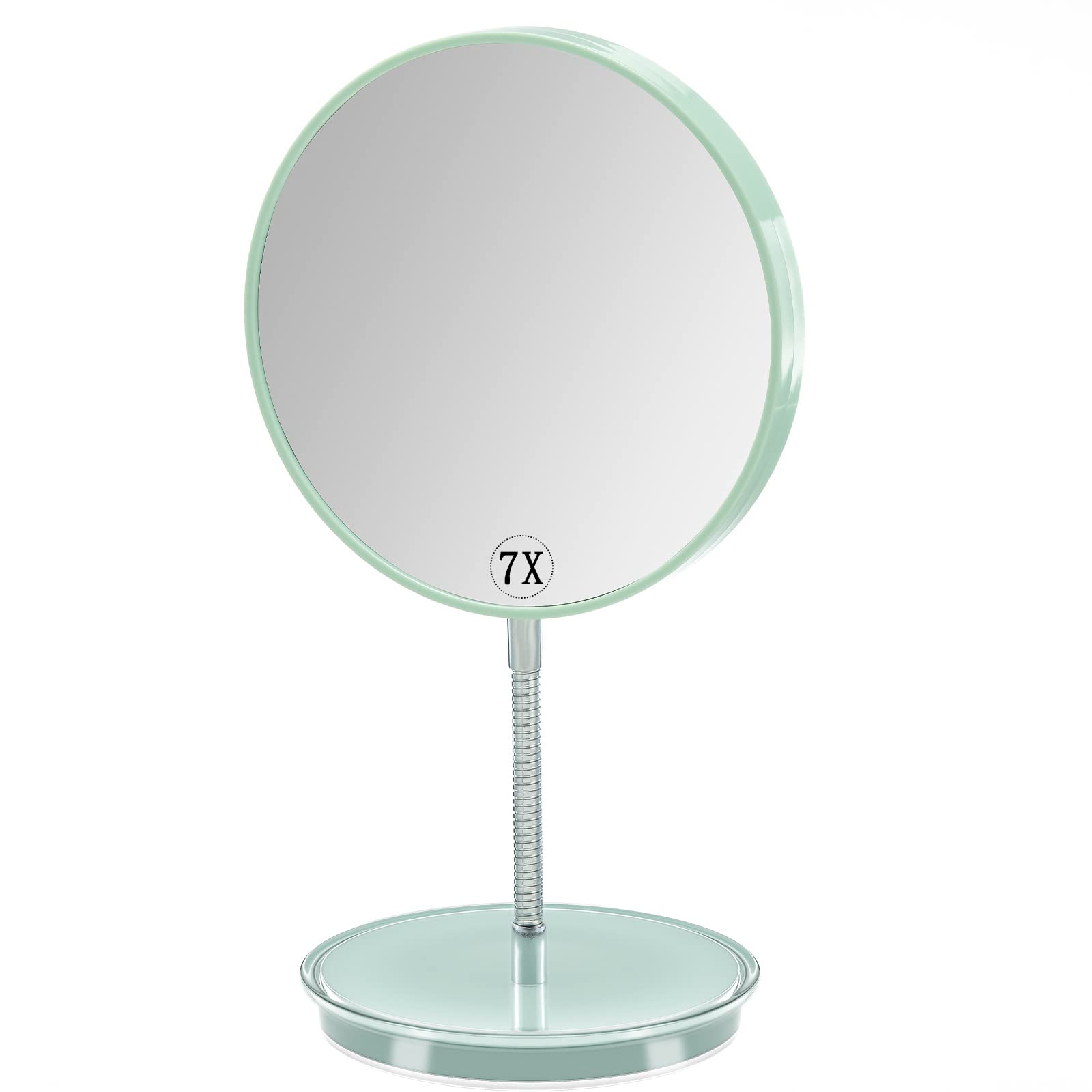 Jasefa Magnifying Makeup Mirror with Stand, Small Vanity Mirror with 1x/7x Magnification, 6 Double Sided Desk Mirror,360 Rotatio