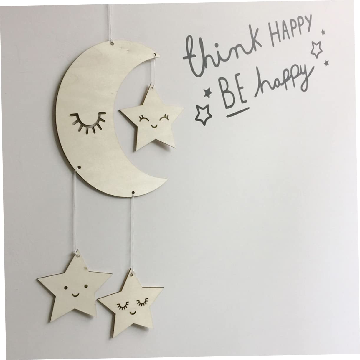 Toyvian Moon Crib Mobile Decor Kids Room Hanging Decorations Eyelashes Moon Stars Ornaments