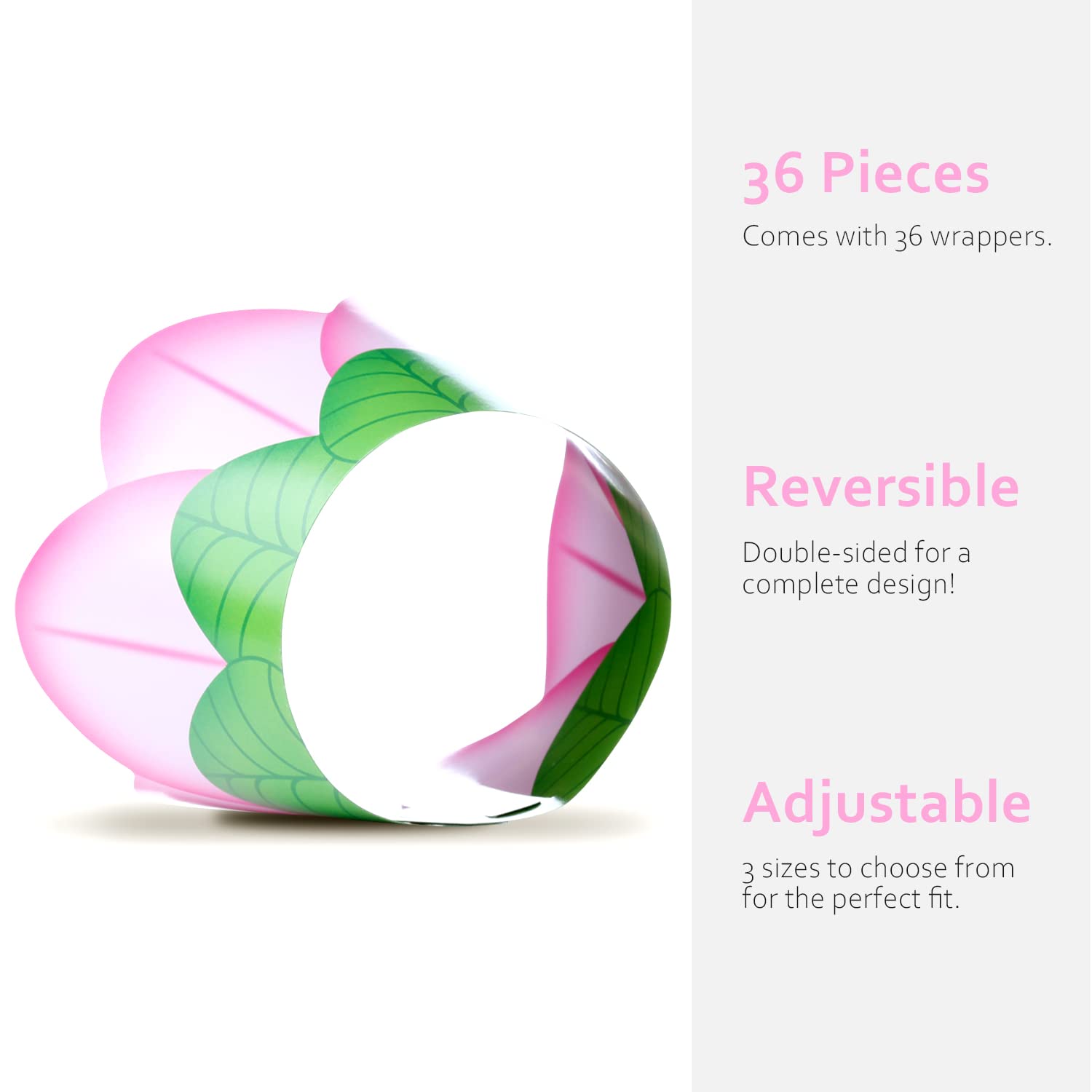 Flower Cupcake Wrappers 36 Count - Pink Flower Cupcake Holders - Petal Cupcake Wrappers - Great For Baby Showers - Easy Set Up F