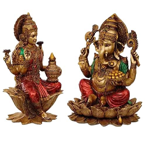 A&S Ventures Idol Laxmi Ganesh Statue,Polyresin Murti Laxmi Ganesh Ji For Diwali Gift, Home Decor Temple Mandir Pooja Room Beaut