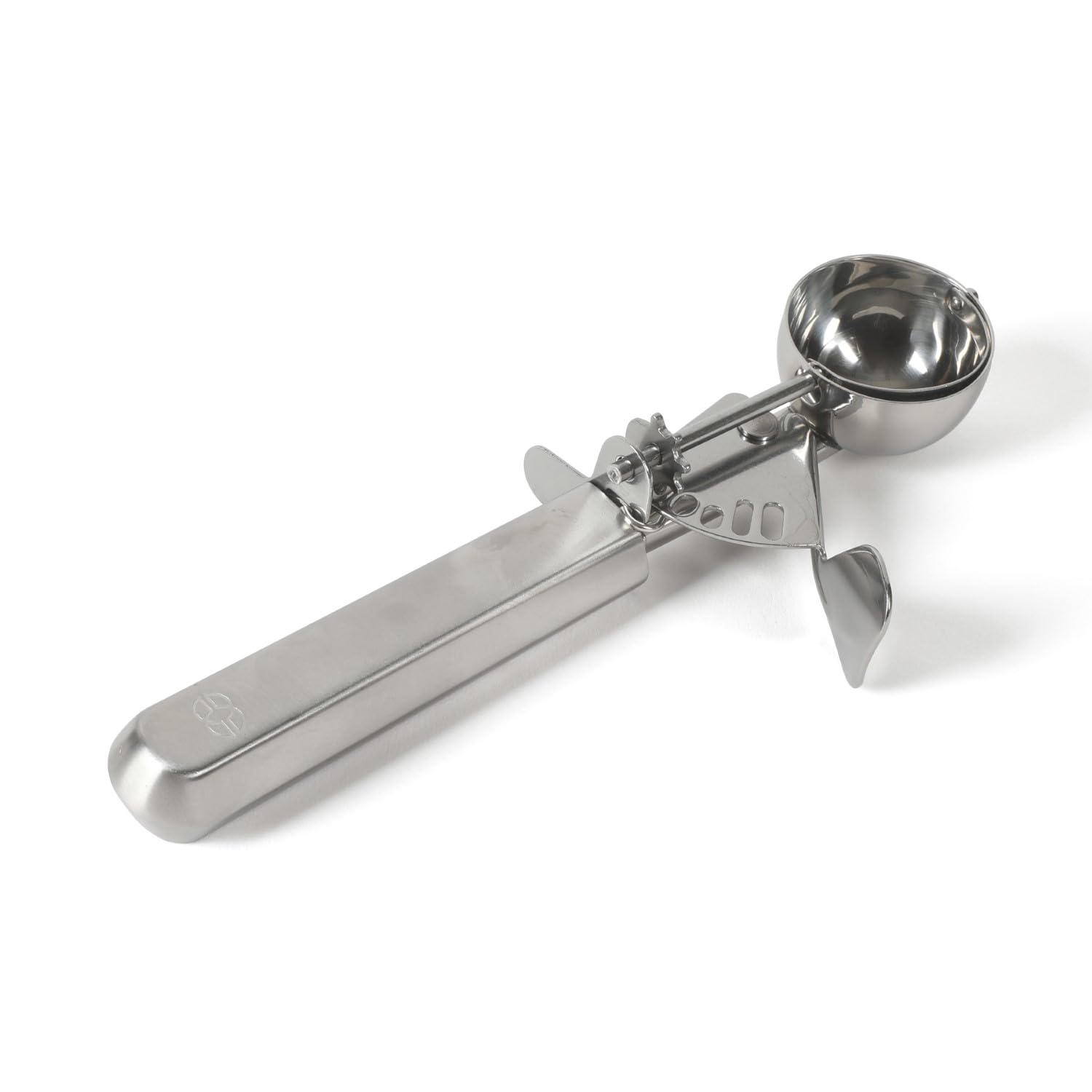 Calphalon Prime Ice Cream Scoop, Stainless Steel Latch-Release Scooper for Ice Cream, Batter & Sorbet, Heavy-Duty Portion Scoop 