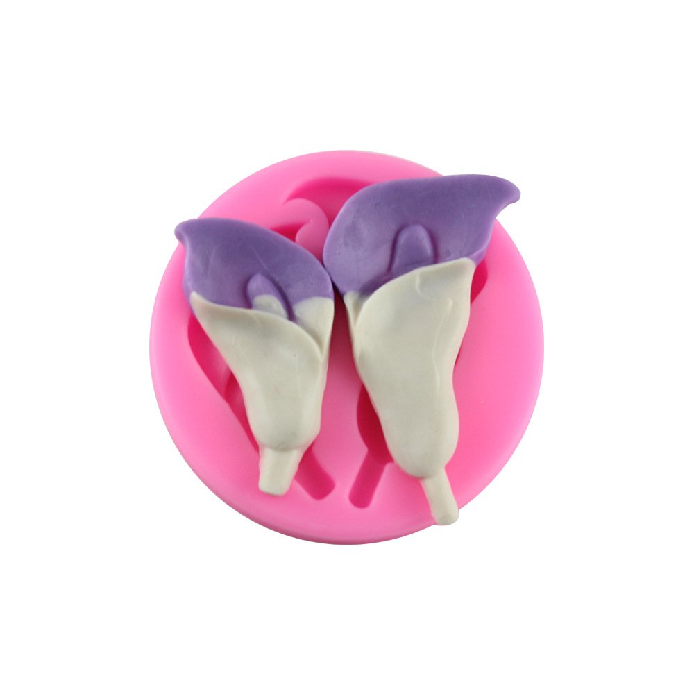 Cestony 2Pcs Calla Lily Flowers Silicone Molds For Diy Cake Fondant Biscuit Cookies Soap Sugar Pudding Chocolate Hard Candies De