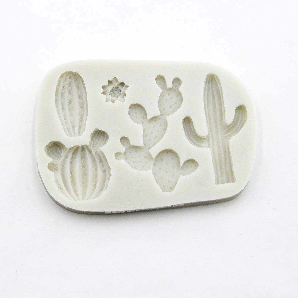 5-Cavity Cactus Silicone Fondant Mold Cacti Sugarcraft Chocolate Candy Mold Cupcake Cake Decorating Tools Polymer Clay Mold