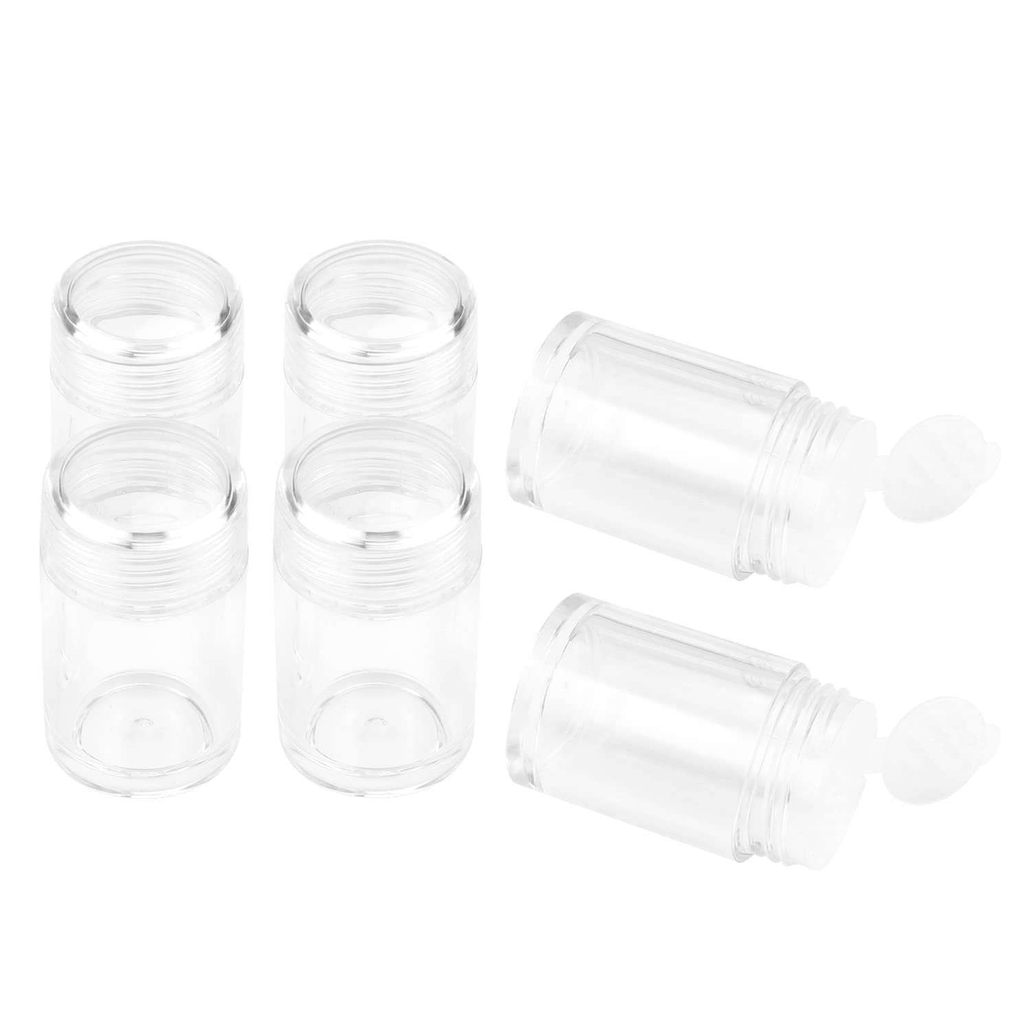 6 Pcs 10Ml Loose Powder Container Jar Clear Plastic Travel Cosmetic Glitter Powder Eye Shadow Powder Box Pots Bottles With Sifte