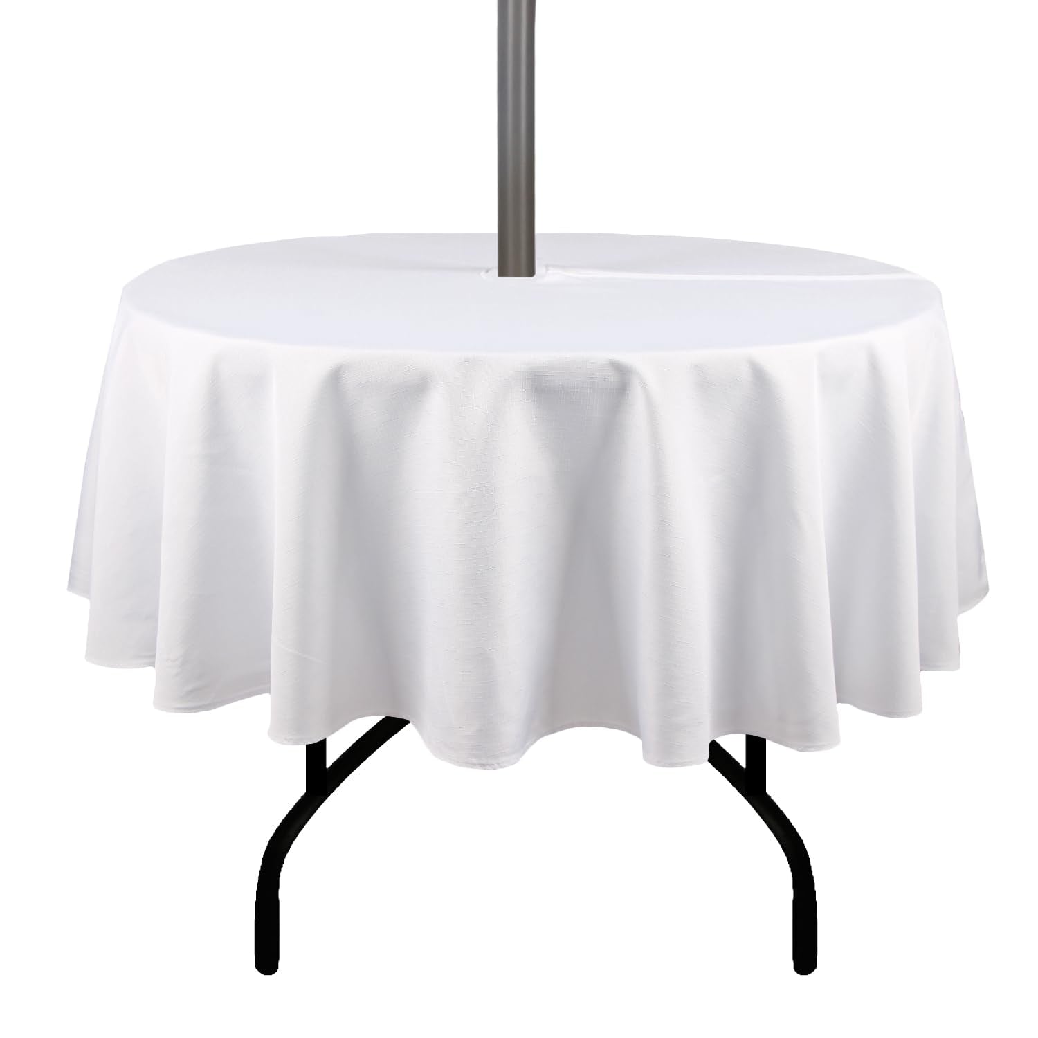 Youngseahome Outdoor Tablecloth Wrinkle-Free Stain Resistant Waterproof Polyester Fabric Table Cover With Zipper Umbrella Hole F