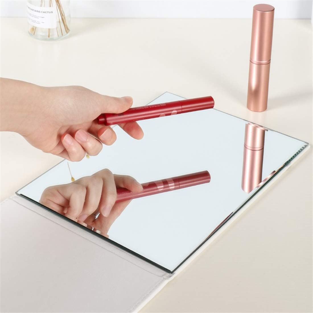 Zcooooool Mirror Large Portable Super HD Mirror Makeup Mirror Multi Stand Angle Hand Free/ Handheld / Tabletop Foldable Mirror 6.9X4.9 Inch