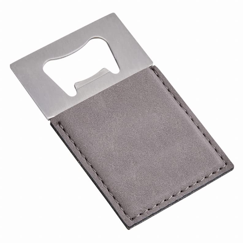 Leatherette Opener Grey  3.5'' X 2''