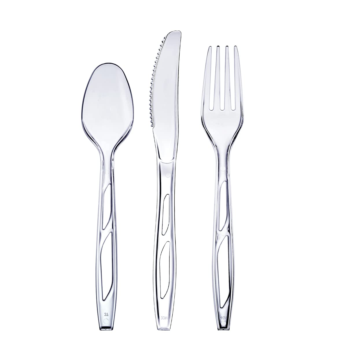 Comfy Package [192 Combo Pack] Premium Heavyweight Disposable Clear Plastic Silverware - Cutlery
