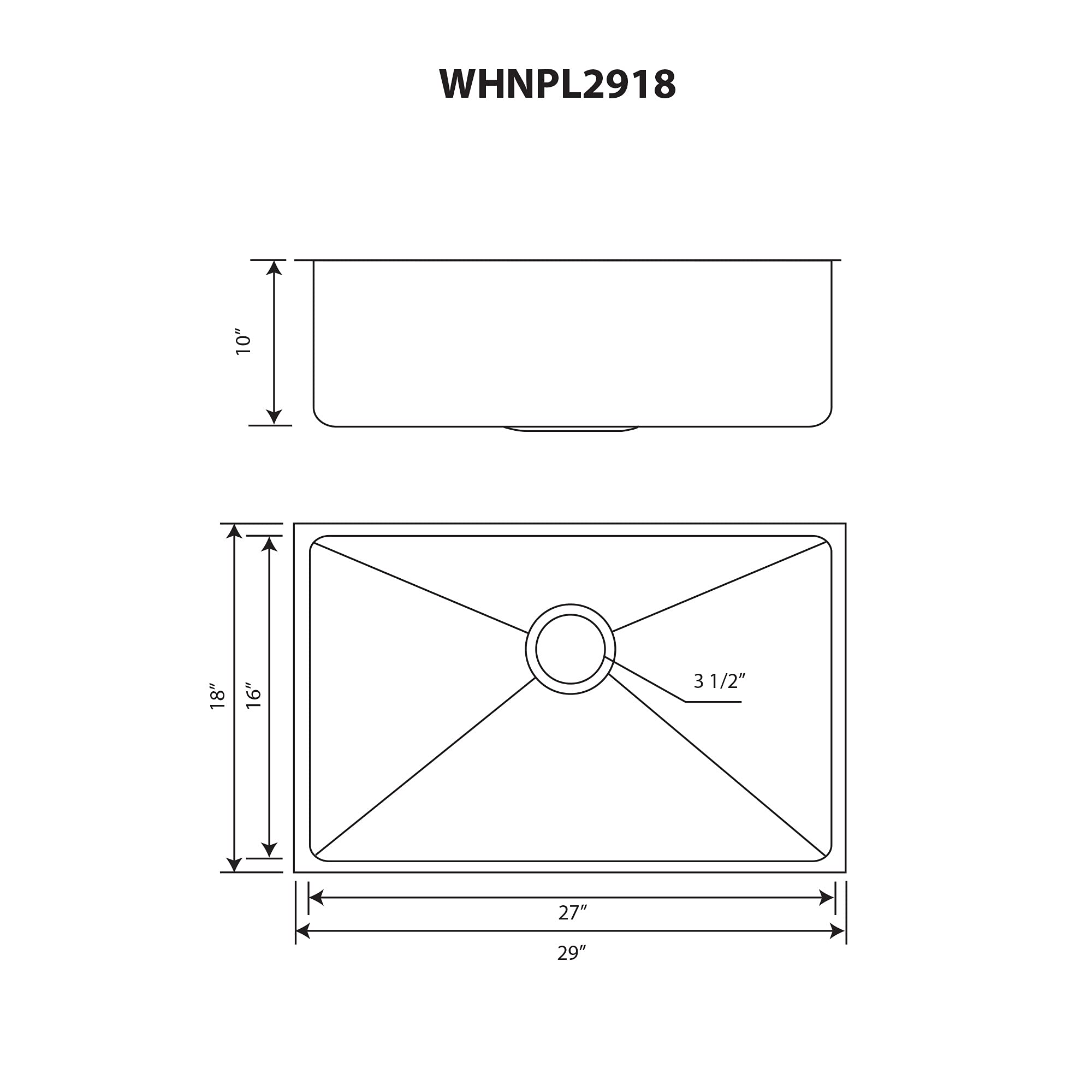 Whitehaus Whnpl2918-Gm Noah Plus Collection Kitchen Sink, Gunmetal
