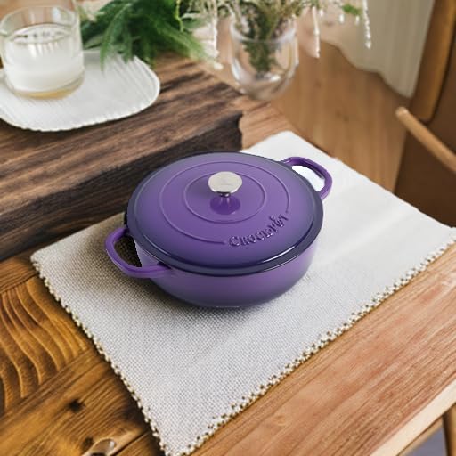 Crock-Pot Artisan Enameled Cast Iron Braiser W/Lid, 5 Quart, Lavender Purple