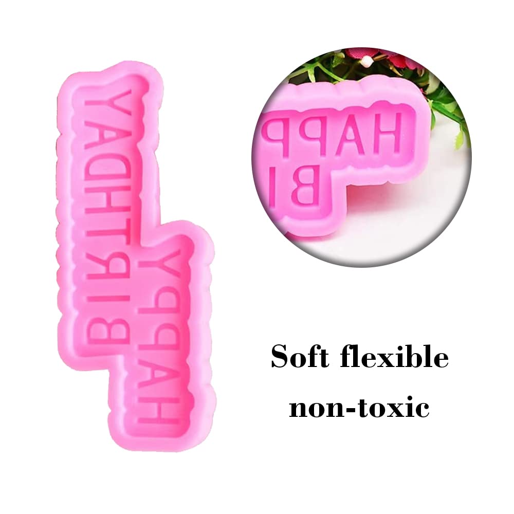 3 Pcs Happy Birthday 3D Silicone Mould Birthday Party Cake Dessert Mold Fondant Cake Mould Accessory For Boys Girls Birthday